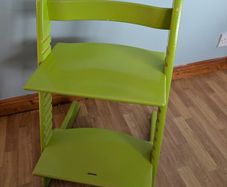 Two Genuine Stokke Tripp Trapp High Chairs / Growth Chairs (Purple & Green)