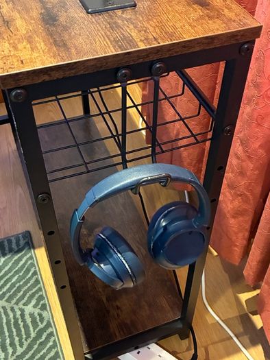 Wood with metal frame large desk