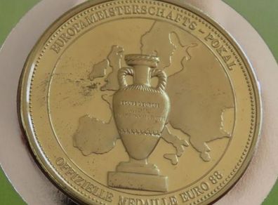 EURO 88 UEFA official proof medal stamp cover / vintage