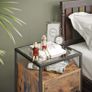 Glass Table with Cabinet Sturdy Bedside Table  Tempered Glass, Easy Assembly and Industrial Design Image 3