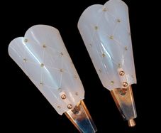 pair French mid century wall lights