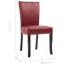 Dining Chairs 2 pcs Wine Red Faux Leather Image 8