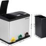 _Kitchen Waste Bin 3-in-1 24 Litre Rubbish Separator Pedal Bin Metal Waste Separation System Heavy Duty Easy Clean Image 3