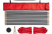 10M Drain Rod Kit with Heavy Duty Gloves &amp; Carry Bag - Professional Flexible Drain Cleaner for Blocked Drains, Sinks, Toilets - Heavy Duty Brass Fittings, Easy Assembly