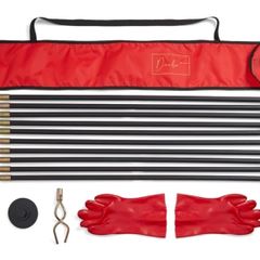 10M Drain Rod Kit with Heavy Duty Gloves & Carry Bag - Professional Flexible Drain Cleaner for Blocked Drains, Sinks, Toilets - Heavy Duty Brass Fittings, Easy Assembly