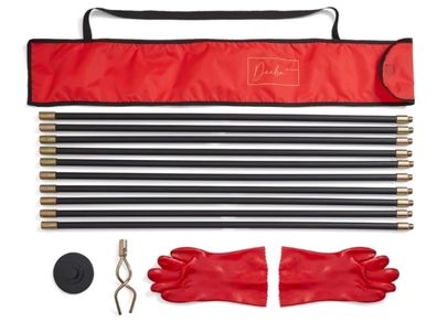 10M Drain Rod Kit with Heavy Duty Gloves & Carry Bag - Professional Flexible Drain Cleaner for Blocked Drains, Sinks, Toilets - Heavy Duty Brass Fittings, Easy Assembly