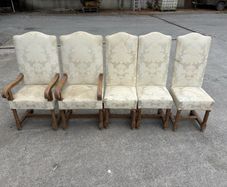 Oak straight back dinning chairs