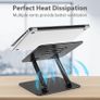 Adjustable Laptop Stand for Desk, Metal Foldable Laptop Riser, Portable Laptop Holder Desktop Book Stands, Ventilated Cooling Computer Notebook Stand Image 4