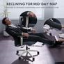 Brand New Office/Gaming Chair, Foldable Backrest for Small Spaces, Flip-up Armrests, Footrest(!) - Grey Image 6
