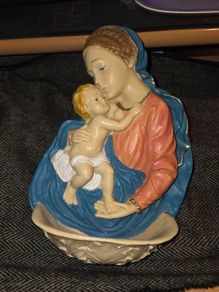 Madonna and Child Holy Water Font
