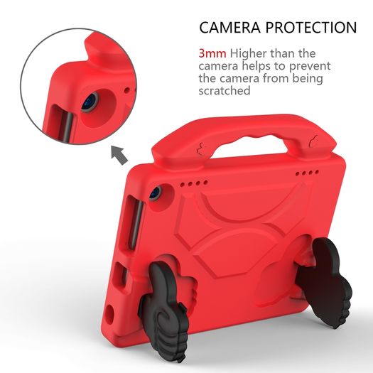 For Amazon Fire HD 8 2024 12th Gen Kids Case Shockproof Cover With Stand - Red