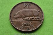 Ireland 1953 year Bronze Half Penny.