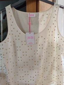 Savida cream top with gold studding