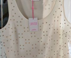 Savida cream top with gold studding