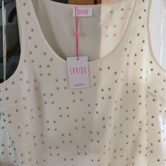 Savida cream top with gold studding