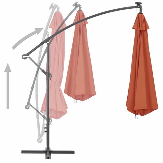 Cantilever Umbrella with Aluminium Pole 350 cm Terracotta