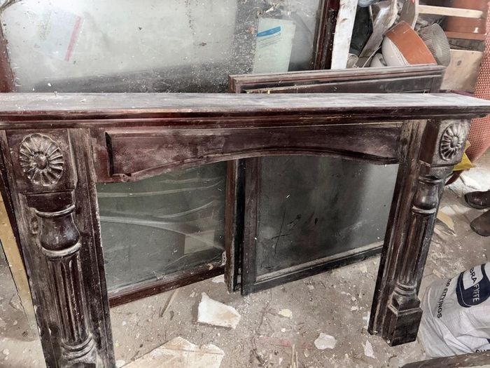 Wood fireplace surround decorative