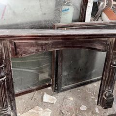 Wood fireplace surround decorative