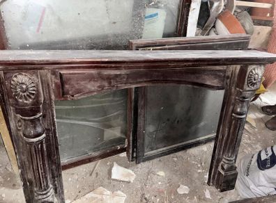 Wood fireplace surround decorative