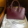 Stunning Prada Saffiano Lux Leather Burgundy Handbag Image 2