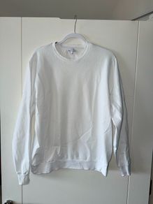 Reiss Men's White Textured Crew Neck Jumper - size large