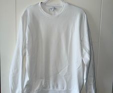 Reiss Men's White Textured Crew Neck Jumper - size large