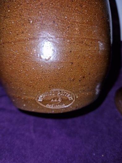 Vintage Australian Bendigo Pottery wine goblets and carafe