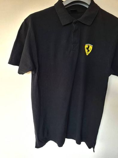 Vintage 1999 ferrari polo shirt Size xl ptp 23" black cotton In excellent condition