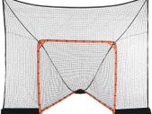 Hockey and Lacrosse Goal Backstop with Extended Coverage, 12' x 9' Lacrosse Net, Complete Accessories Training Net, Quick Easy Setup Backyard Lacrosse Equipment, Perfect for Youth Adult Training