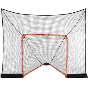 Hockey and Lacrosse Goal Backstop with Extended Coverage, 12' x 9' Lacrosse Net, Complete Accessories Training Net, Quick Easy Setup Backyard Lacrosse Equipment, Perfect for Youth Adult Training