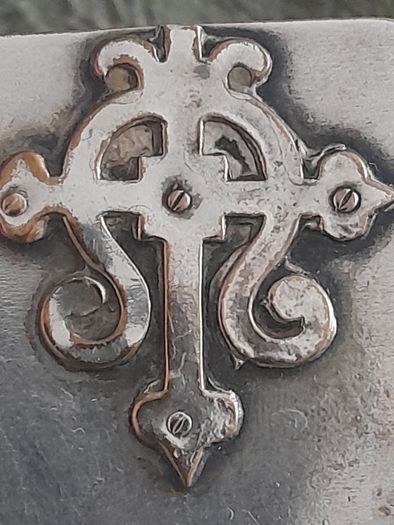 old silver plate religious box