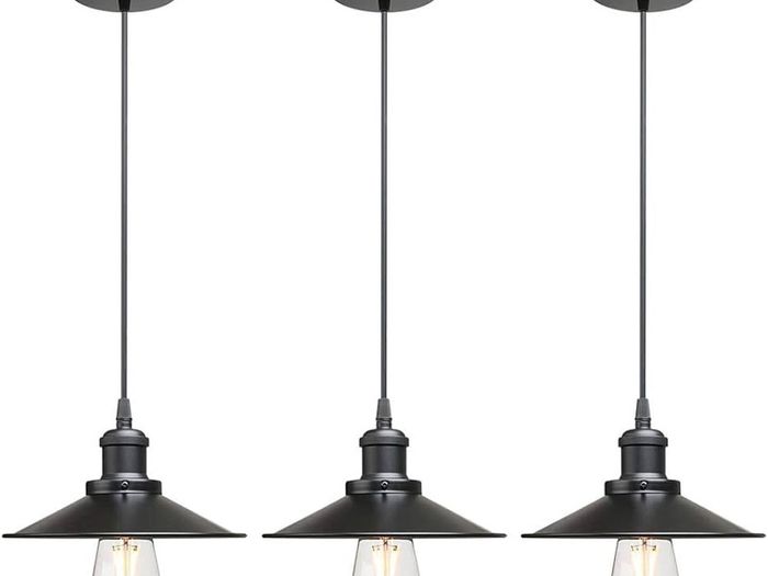 NEW SALE | Vintage Industrial Style Ceiling Pendant Lights,Set of 3 Black Metal Pendant Lights,Hanging Light Fixture for Kitchen Island,Farmhouse,Living Room,Bedroom