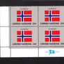 1988 United Nations New York Norway National Flag (part of flag series) Block of 4 Mint Never Hinged (MNH) Image 3