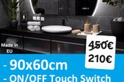LED Bathroom Mirror Bluetooth Speakers Digital Clock 90x60cm Touch Switch Illuminated Makeup Cosmetic