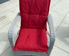 6 Red Garden Chair Cushions