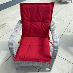 6 Red Garden Chair Cushions