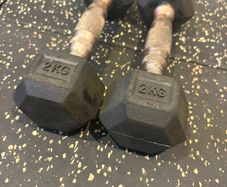 Dumbbells Rubber Hex 2kg Pair