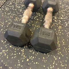 Dumbbells Rubber Hex 2kg Pair