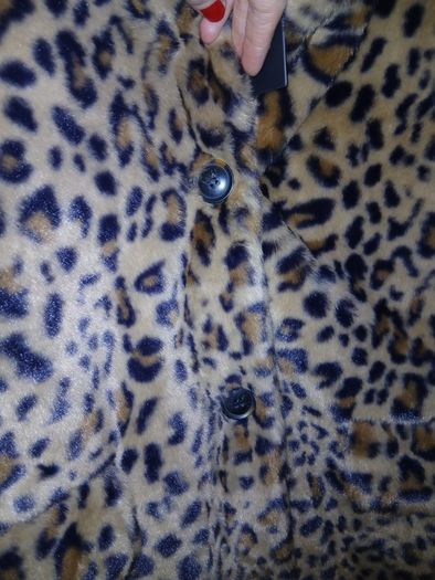 Leopard faux fur coat