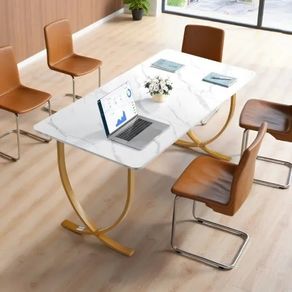 Executive Desk, 160 cm W x 80 cm D Large Office Desk, Modern Computer Table Conference Meeting Room Table