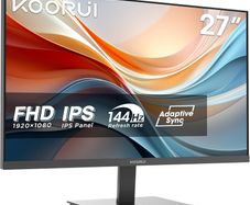 27 Inch FHD Monitor, Gaming 144Hz, IPS Computer Monitors, 1080P Pc Screen, Adaptive Sync, 5ms, VESA 100x100mm, Eye Care, HDMI, VGA
