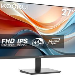 27 Inch FHD Monitor, Gaming 144Hz, IPS Computer Monitors, 1080P Pc Screen, Adaptive Sync, 5ms, VESA 100x100mm, Eye Care, HDMI, VGA