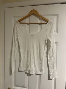 River Island Women's White Long Sleeve Top - size UK 10