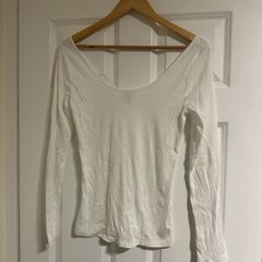 River Island Women's White Long Sleeve Top - size UK 10