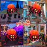 SEASONAL SALE 8 FT Giant Halloween Inflatable Spider Outdoor Decoration with Rotating LED Flame Light, Blow up Inflatables Outdoor Holiday Yard Decorations for Garden Lawn Roof Halloween Decor Image 5