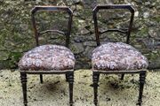 Napoleon 111 pair of ebonised salon chairs