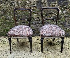 Napoleon 111 pair of ebonised salon chairs