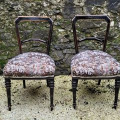 Napoleon 111 pair of ebonised salon chairs