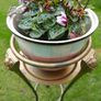 Antique Heavy Brass Plant Stand Image 2