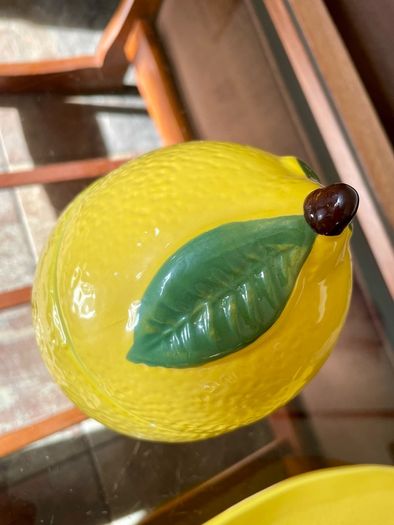 Y2K Martha Stewart Ceramic Lemon Storage Jar and Rare Vintage Macys Italian Serving Plate